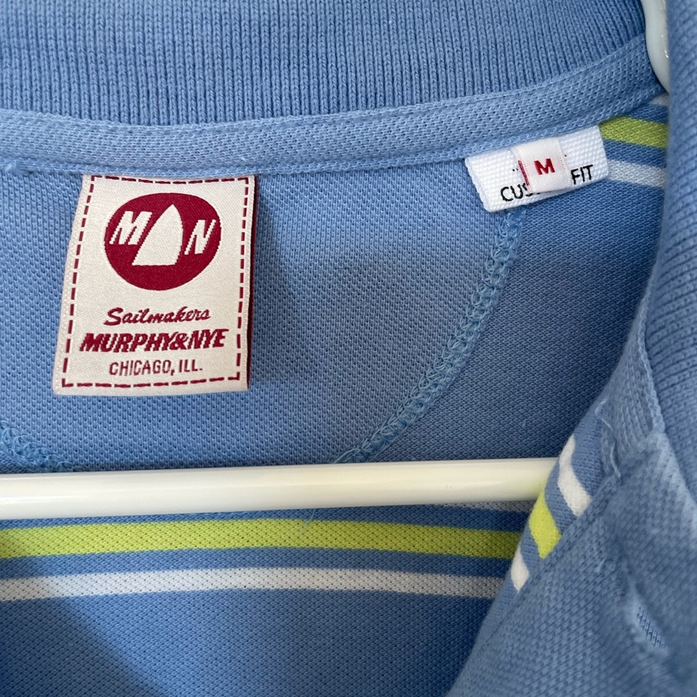 Murphy & NYE Nautica Striped Blue Polo Shirt 100% Cotton - Picture 3 of 12